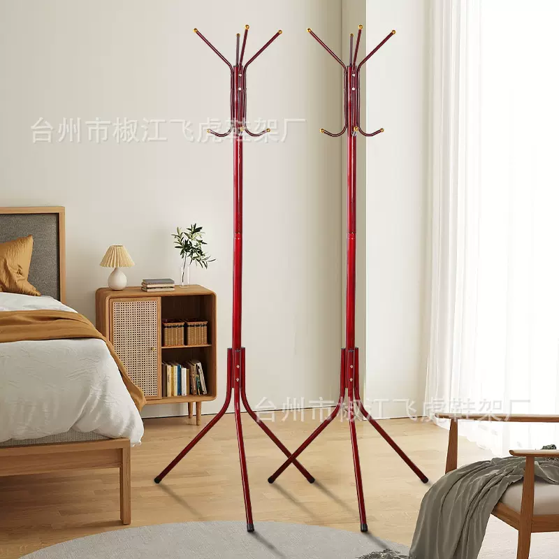 亚马逊铁艺落地衣帽架衣服架复古金属衣架卧室简易落地挂衣架北欧