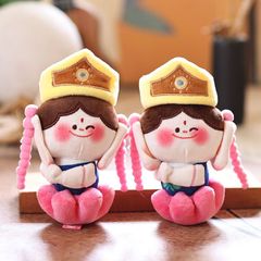 网红可爱莲花小佛挂件毛绒玩具公仔佛小伴包包挂饰钥匙扣玩偶娃娃