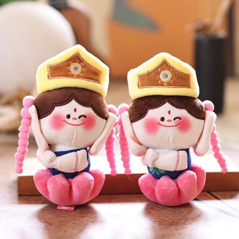 网红可爱莲花小佛挂件毛绒玩具公仔佛小伴包包挂饰钥匙扣玩偶娃娃|undefined