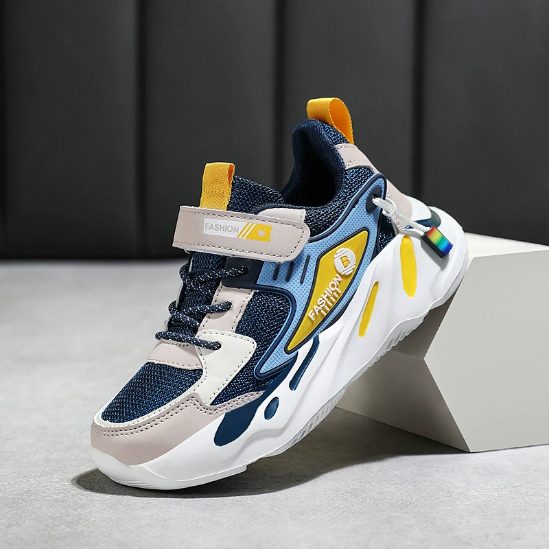 Оптовая продажа детских спортивных кроссовок 1876 для мальчиков старшего возраста, летние дышащие сетчатые кроссовки для детей, школьные кроссовки для бега.