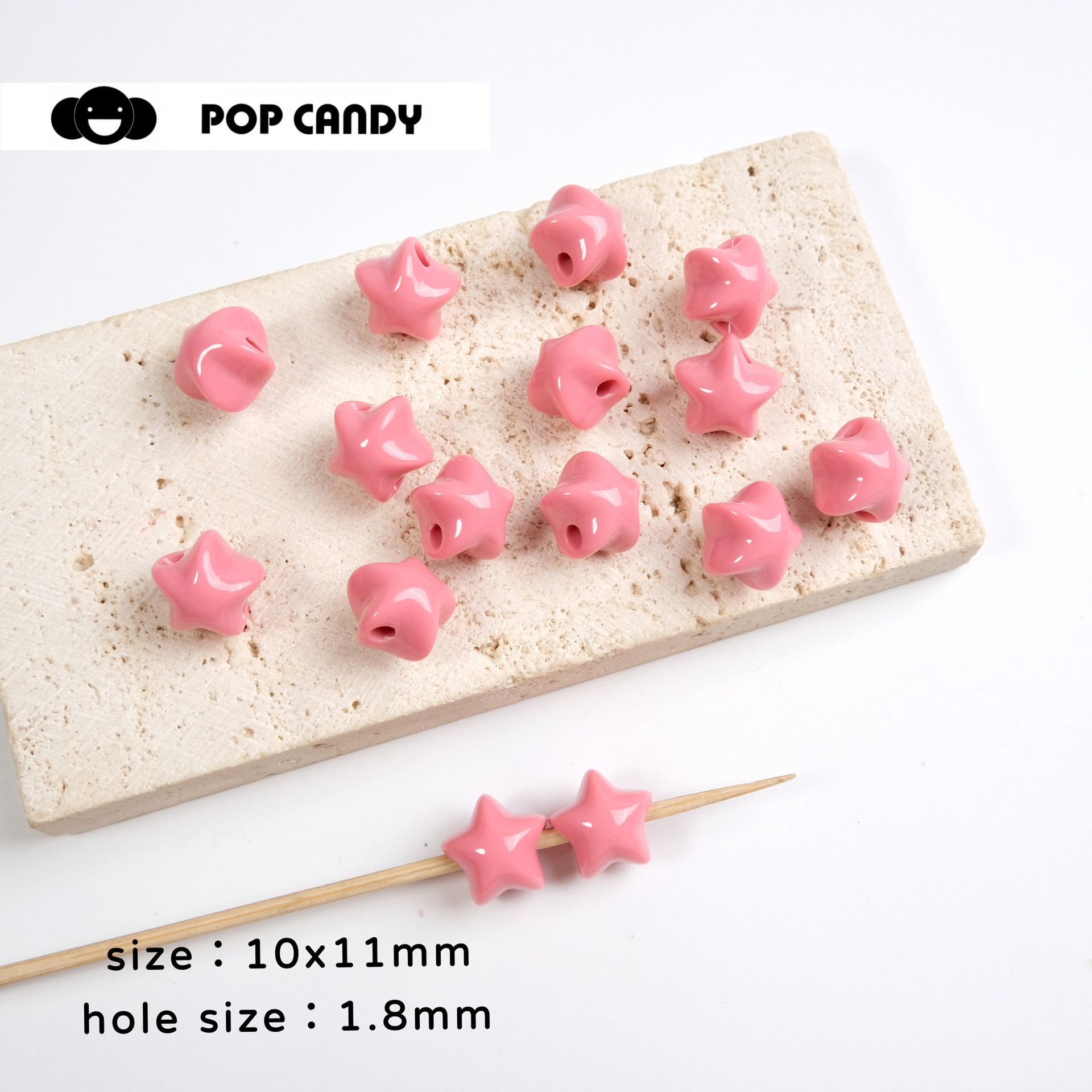 Acrílico color sólido estrella de cinco puntas accesorios pequeños cuentas accesorios de joyería de bricolaje hechos a mano cadena de teléfono móvil llavero material cuentas