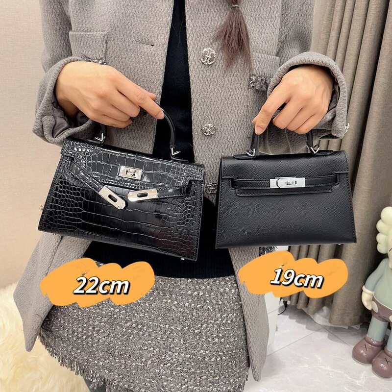 Kelly Bag Women's 2025 New Exquisite Crossbody Bag Small Bag Crocodile Pattern Bag High-End Mini Versatile Handbag