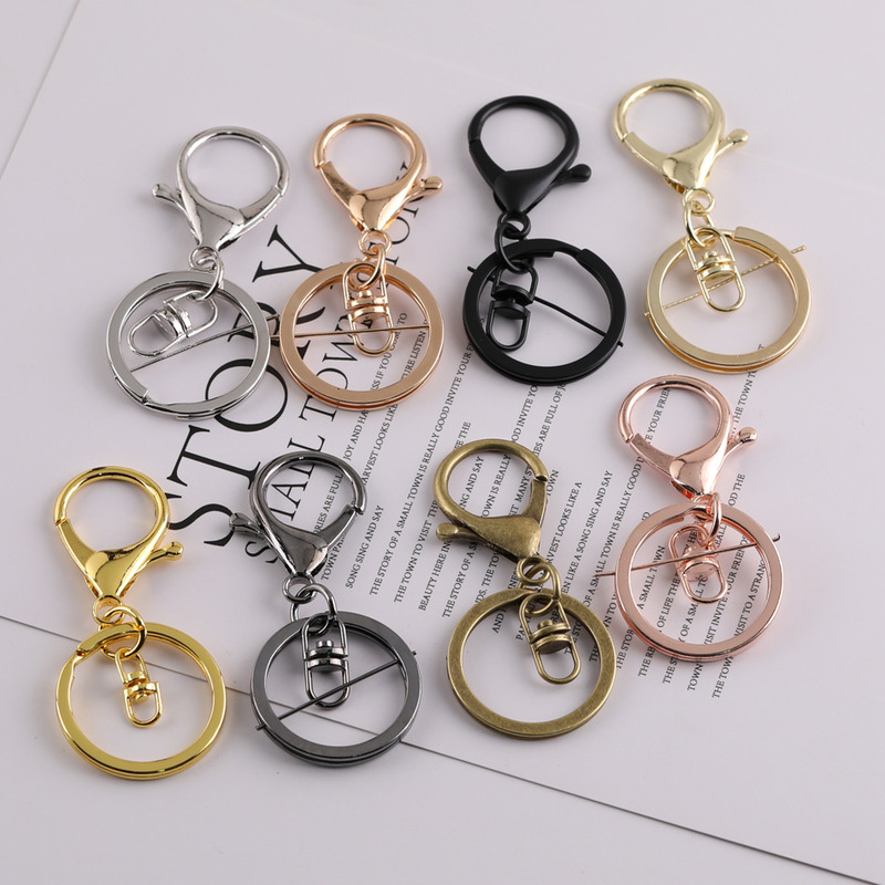 Simple Multicolor 8-character Chain Three-piece Keychain DIY Handmade Homemade Luggage Small Pendant Jewelry Material Accessories