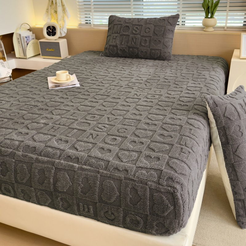 Milk Fleece Bed Cover Single Piece Coral Fleece Bed Cover Tower Fleece Three Piece Student Dormitory Simmons Mattress Protective Cover