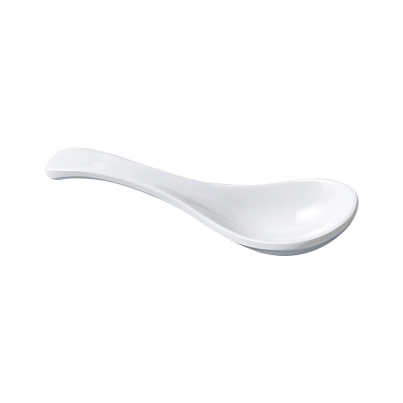 White plastic spoon for commercial use, fall protection, wholesale
