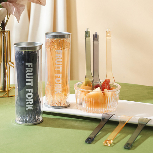 Creative two-in-one fruit fork cake dessert anti-scalding detachable small fork ins style vegetable salad small tongs