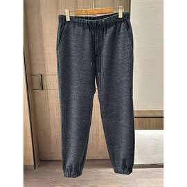 欧洲-Z亚2025秋冬新款时尚纯色简约纱线束脚运动慢跑裤男士休闲裤