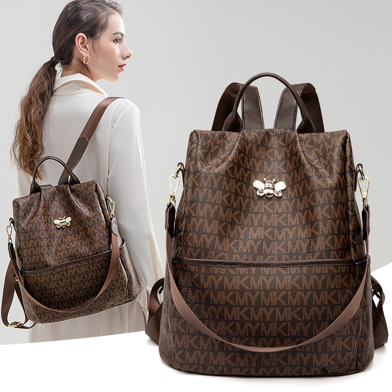 Fashion Printed Backpack for Women, Korean Style 2026 New Trendy Spring/Summer Large Capacity Backpack, Shoulder Bag, Casual Retro Fashion Printed Backpack for Women, Korean Style 2026 New Trendy Spring/Summer Large Capacity Backpack, Shoulder Bag, Casual Retro