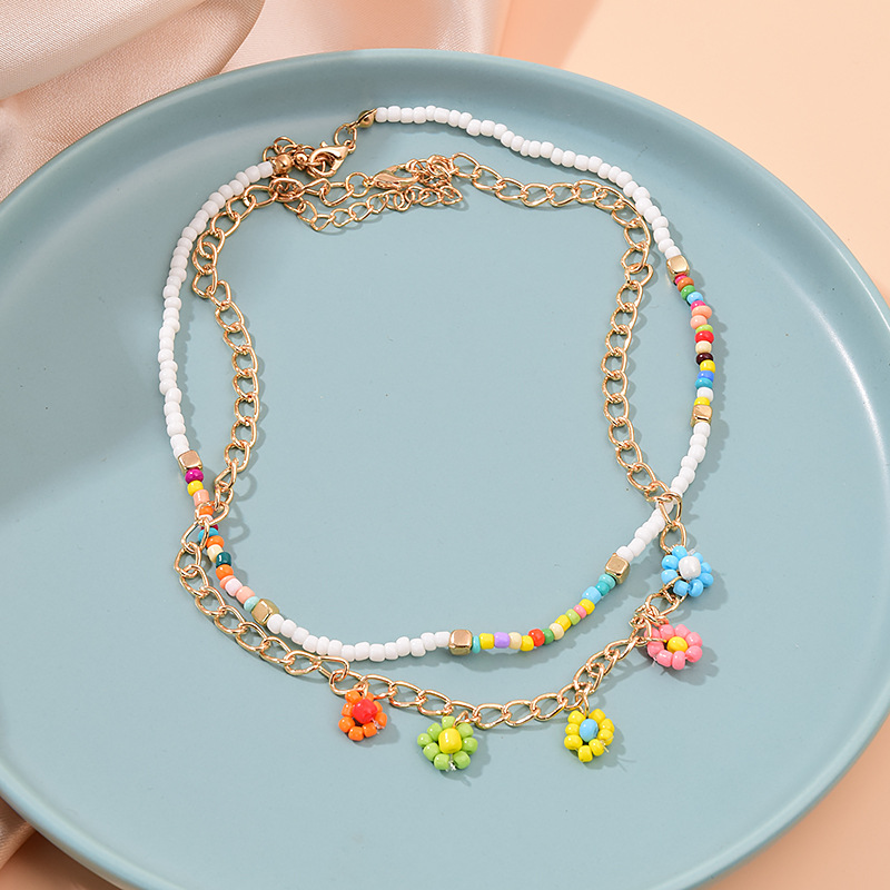 Ethnic Style Geometric Pearl Plating Choker 1 Piece