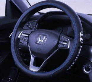 Steering Wheel Cover, Steering wheel cover - honda-black-blue-line-38cm
