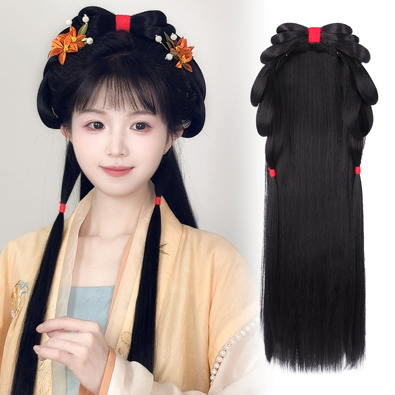 汉服假发包纯发丝垫发球后脑勺古风发包唐风诃子裙造型打底牛角包