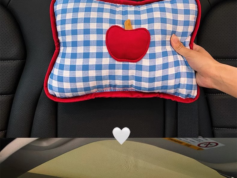 Cute car seat headrest car neck pillow comfortable blue apple series car pillow car pillow a pair of pillows