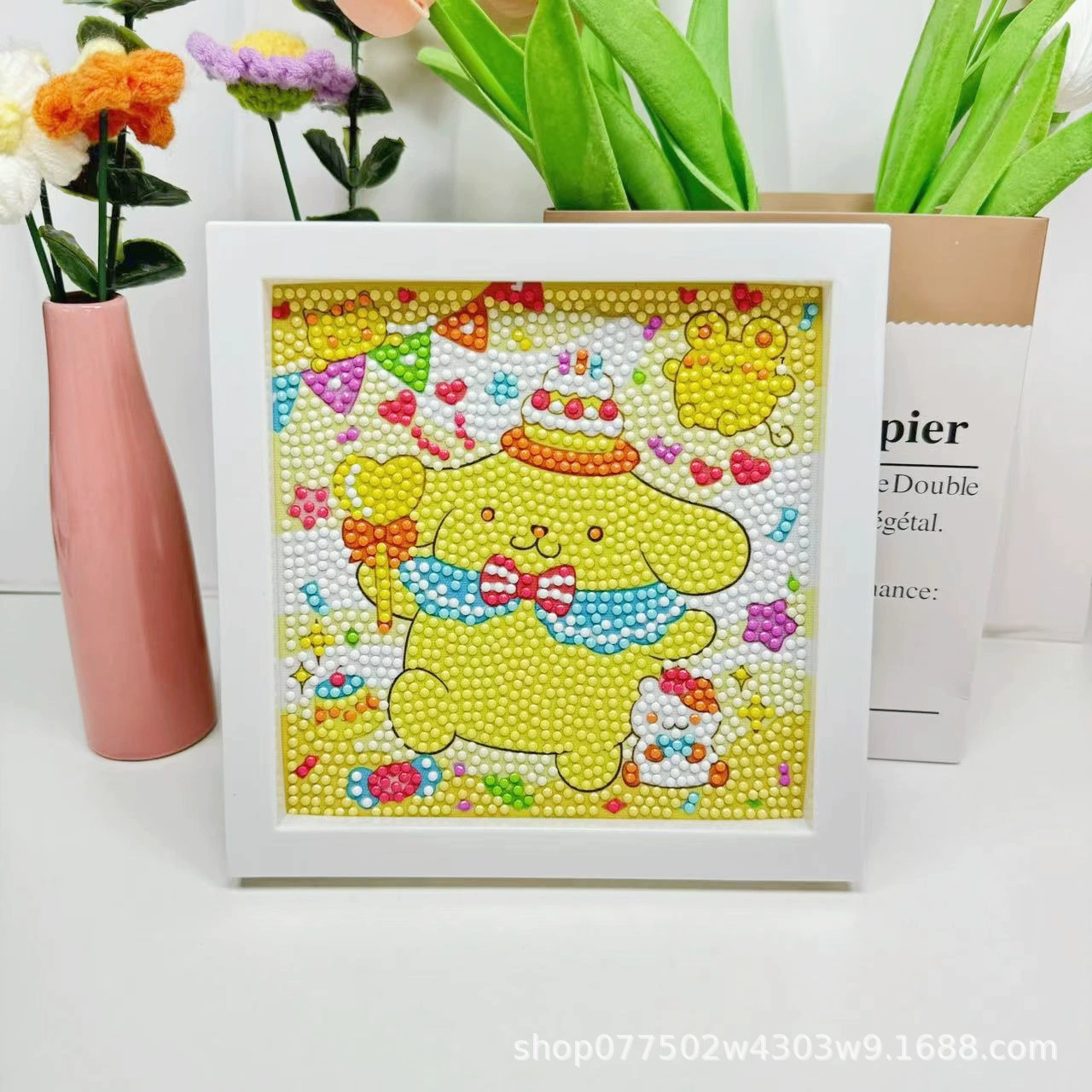 DIY-набор для алмазной мозаики 17×17 см, пластиковая рама, дизайн щенок, полный набор инструментов для кладки