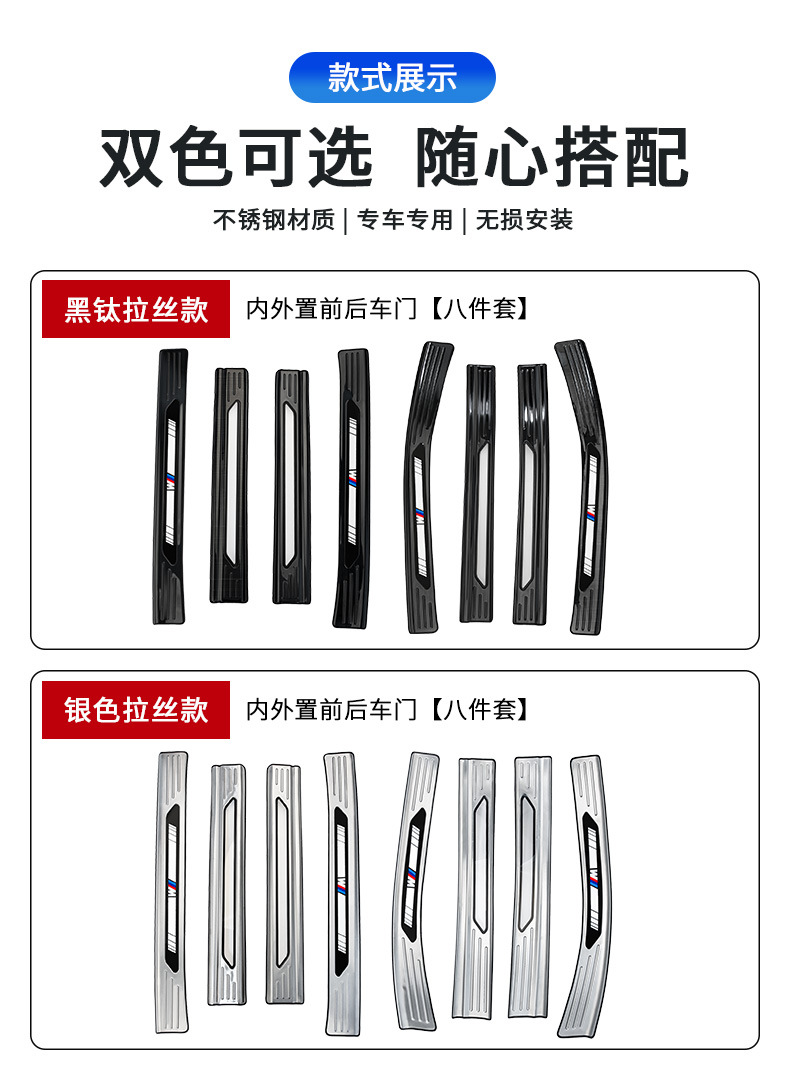 Suitable for BMW X5LX5/X7 interior modification door pedal protection sticker decorative threshold strip rear guard plate trunk
