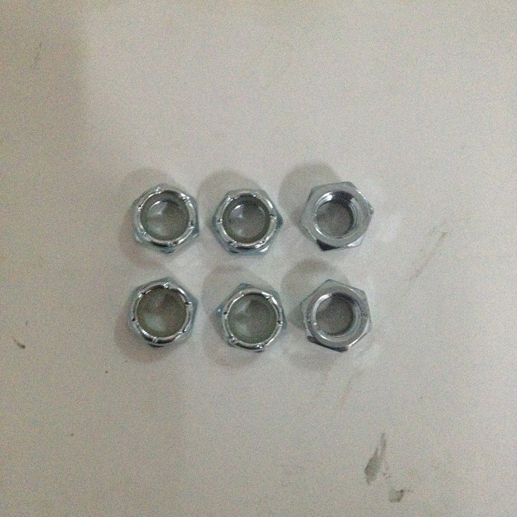 厂家生产销售 英制 白色尼龙胶圈 防松螺母1/4-20牙*11对边*8高