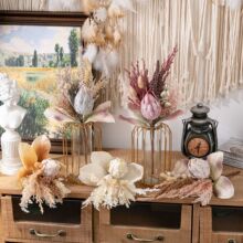 欢欣之意帝王花跨境仿真花厂家家居装饰婚庆手捧花玫瑰花墙假花