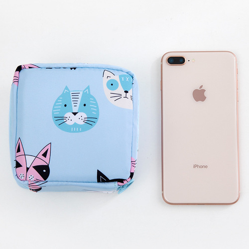 New cartoon cute sanitary napkin storage bag travel portable coin bag student portable napkin storage bag