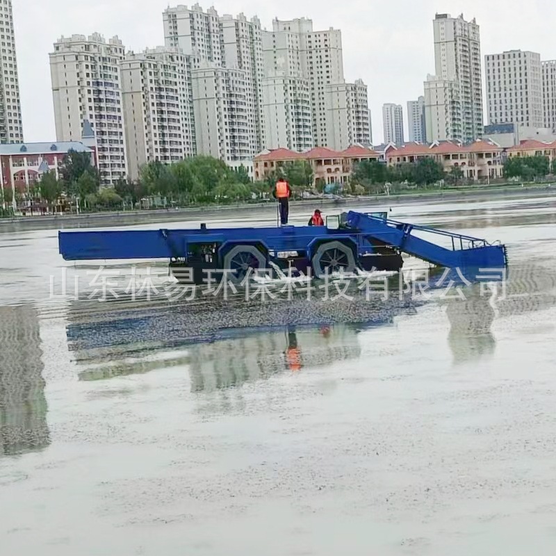 全自动水草打捞船LY2-1000中小型水面清洁船液压河道水葫芦割草船