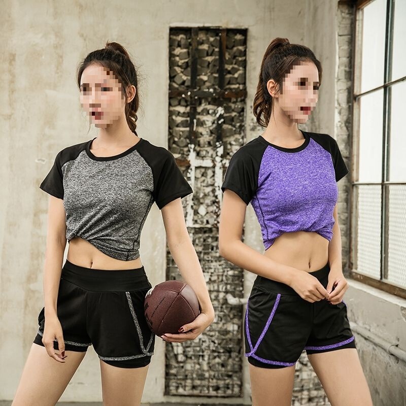Summer Sports Quick-Dry Tops for Women, New Gym Thin Style Running Slimming Beginner Influencer Yoga Outfit Set