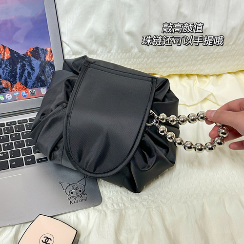 Lazy Cosmetic Bag Drawstring Skin Care Toiletries Bag  New Women's Travel Small Portable High-Level Sense Storage Bag