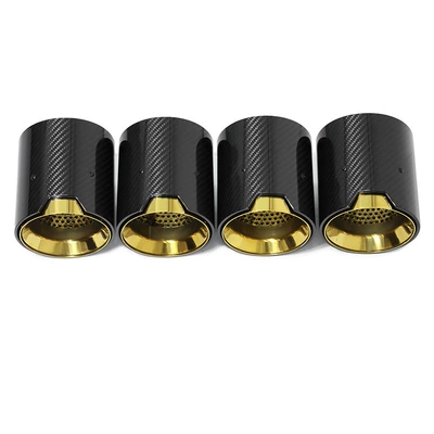 tail throat decoration, Exhaust pipe - carbon-m-silver-mouth-and-gold-mouth-4-pieces