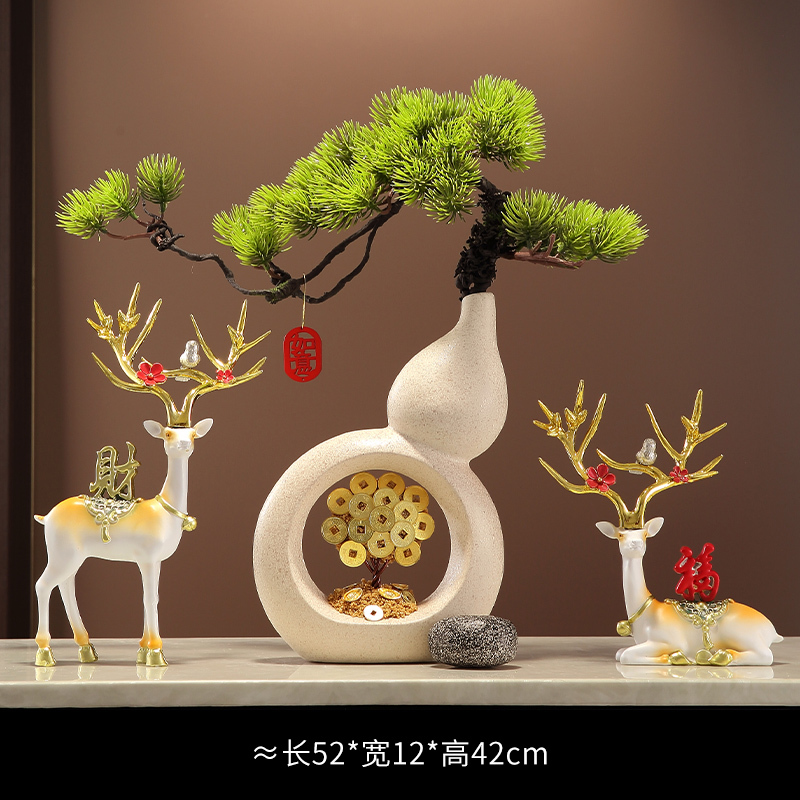 入户门玄关猫细长竖高花瓶摆件感客厅电视柜花艺装饰礼品|undefined