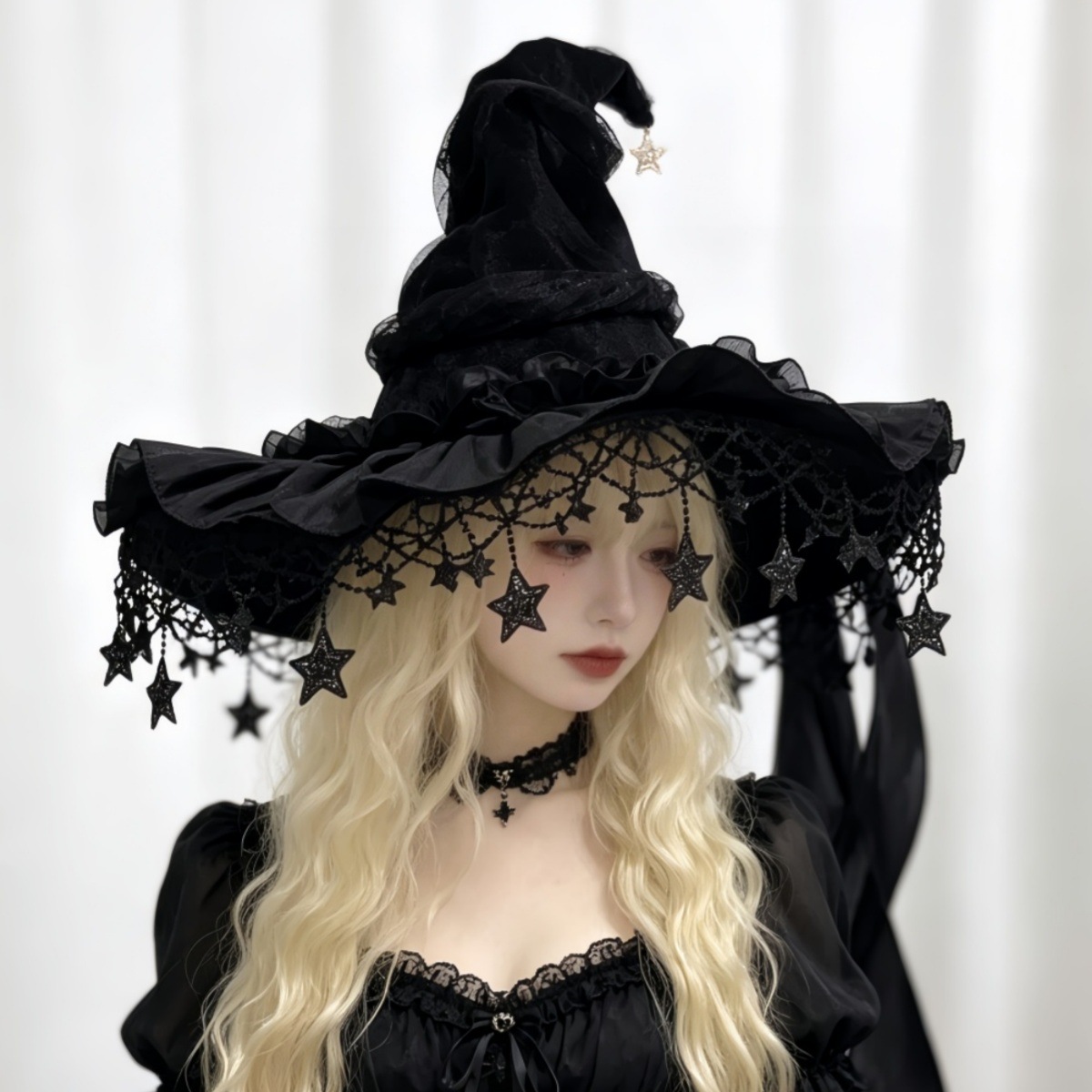 Lolita Accessories Halloween Witch Hat Wizard Hat Gothic Dark Witch Costume Hat Head Accessories Headdress
