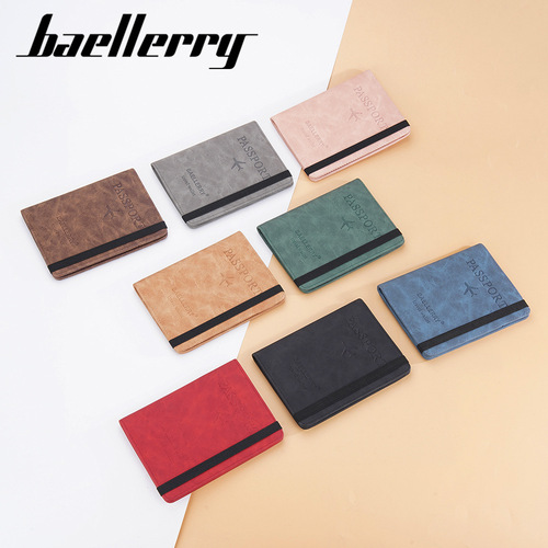 Baellerry's new unisex RFID passport bag cross-border frosted travel document simple anti-magnetic card bag