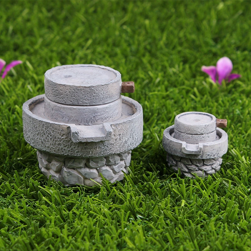 Украшения из смолы Античная каменная мельница Песочный стол Аксессуары для песка Микро-ландшафтное украшение Древняя каменная мельница Большая модель