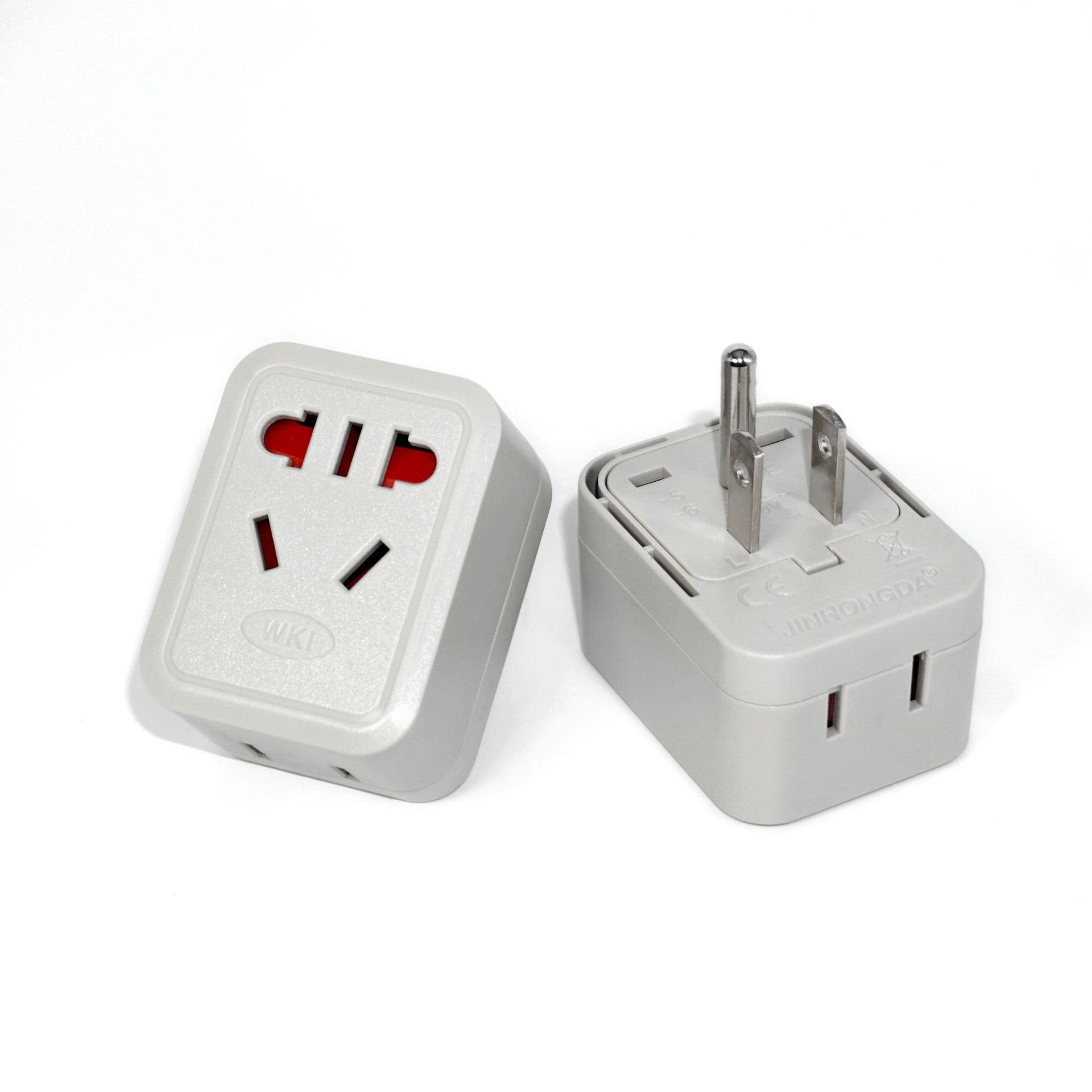WKI-5 一出二转换插头美式标加拿大墨西哥日本多米尼克转换器插座