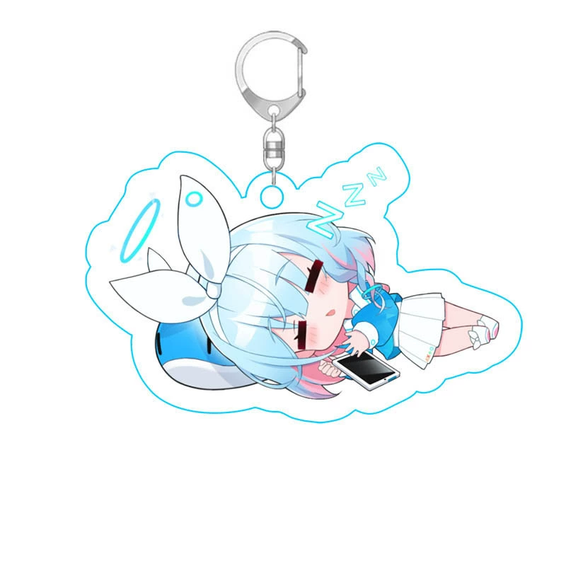 Anime Blue Files Peripheral Keychains Blue Files Acrylic Pendant Animation Keychain