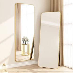 Full-Length Mirror, Rental Room, Bedroom Decoration, Floor-To-Ceiling Mirror, Internet Celebrity Warm Room Decoration, Small Furniture, Dressing Mirror