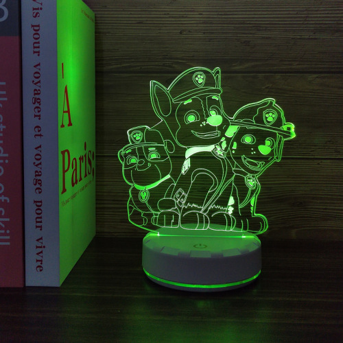 Paw Patrol Toy Figure 3D Night Light Room Decoration Lighting Bedside LED Light Gift for Children