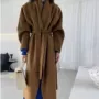 秋冬新款大翻领双面呢大衣