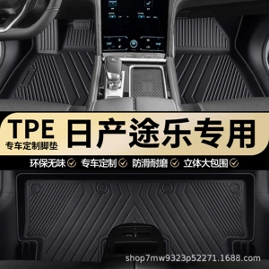 Nissan Patrol orijinal TPE avtomobil döşəmə paspasları, tam əhatəli interyer xalçaları