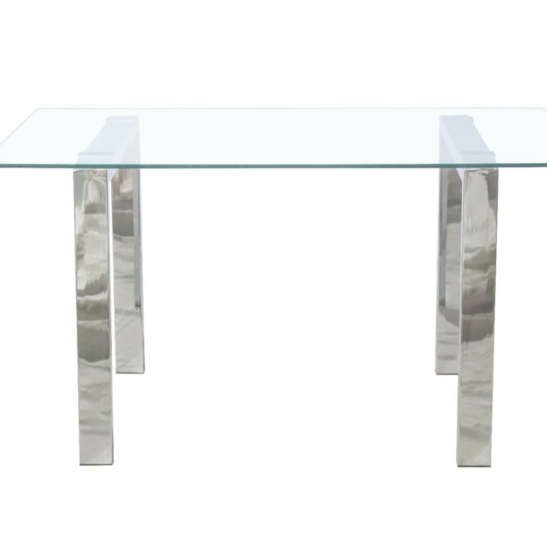 Mesa de comedor moderna exportación simple mesa de comedor de vidrio temperado mesa de negociación mesa de comedor casera silla