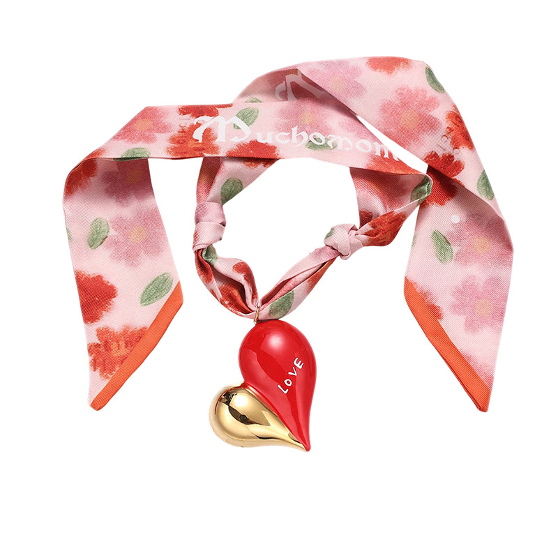 Taina joyas transfronterizas de tela larga goteo de aceite collar de amor ligero de lujo de alto nivel joyas de corazón de melocotón al por mayor image 6
