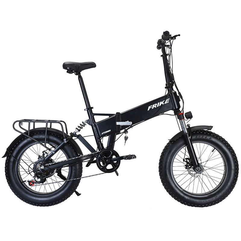 Электрический складной горный велосипед (FRIKE) 20 дюймов, 48V литий, fat-tire, складывающийся