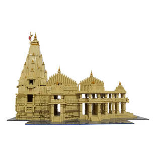 Building Blocks Cross-Border Moc-133717 Somnath Temple India Architecture 7069 Pieces
