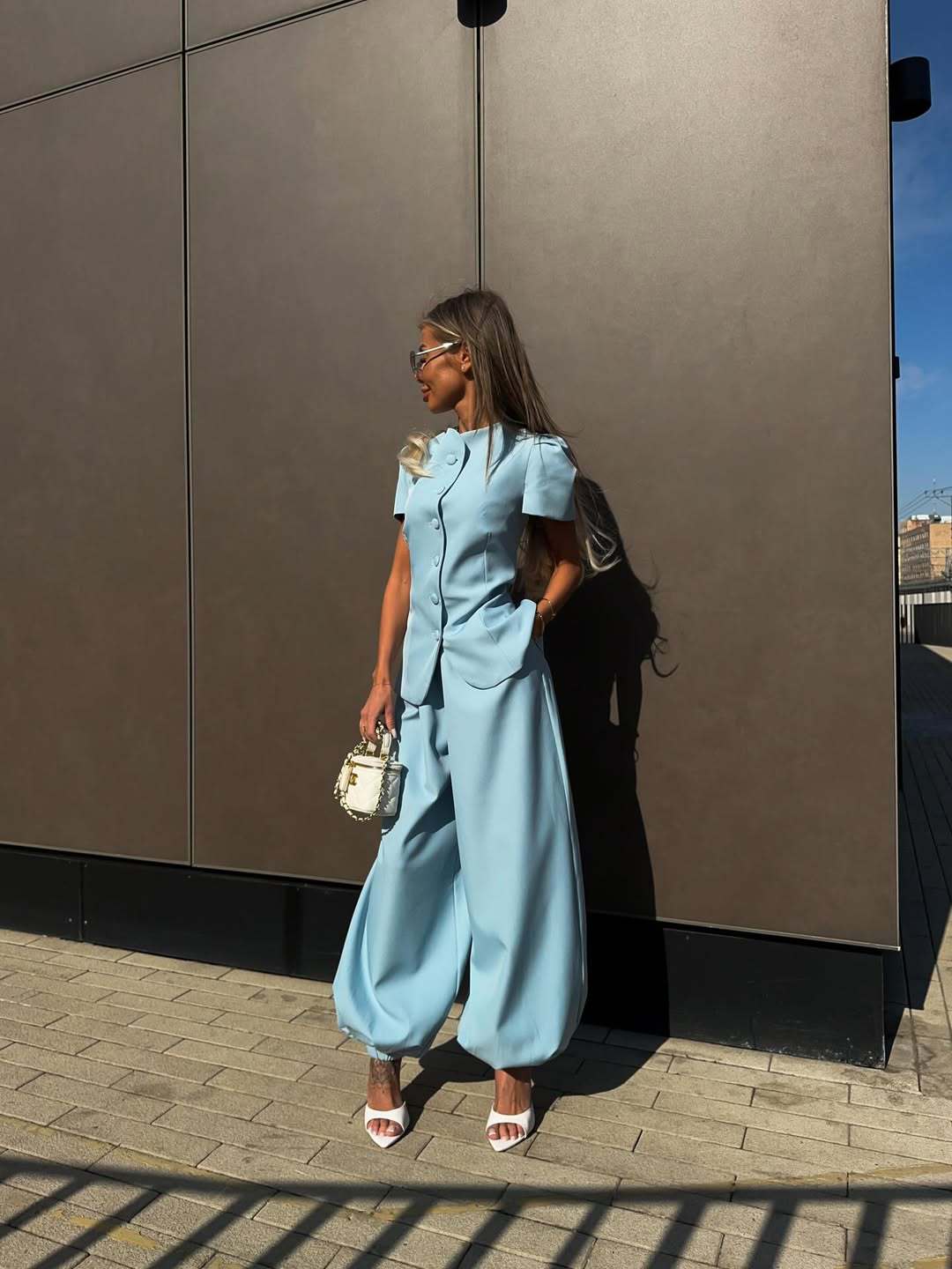Elegant Women's Two-Piece Set: Blazer Style Jacket With High-Waisted Wide-Leg Trousers, Trendy Suit Outfit_ecoleips.com