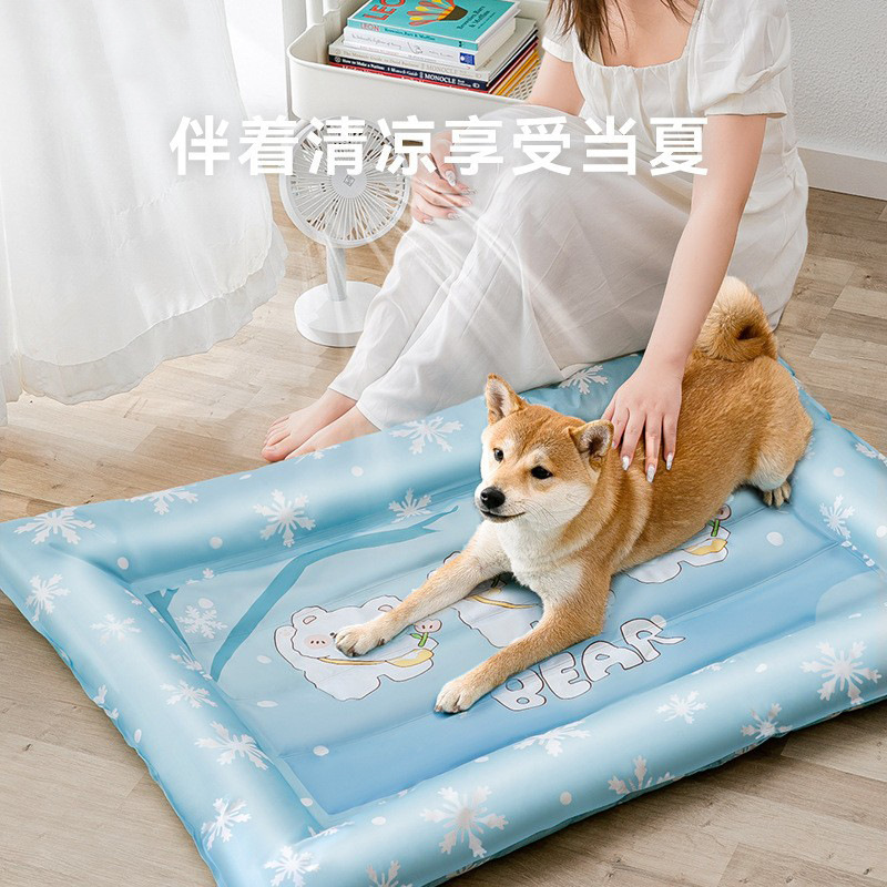 Nuevo verano copo de nieve oso cuadrado mascota nido de hielo perro pequeño y mediano para dormir alfombra de enfriamiento nido de perro nido de gato cojín para mascotas