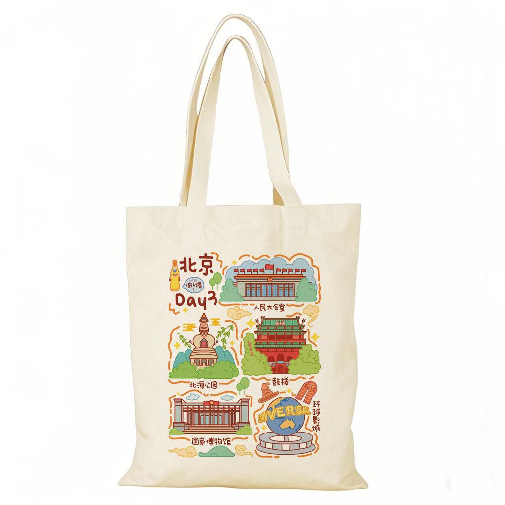 Bolsa de lienzo de Beijing, bolsa de lienzo de la ciudad, bolsas de lienzo para dibujar, bolsas de compras ecológicas de gran capacidad personalizadas