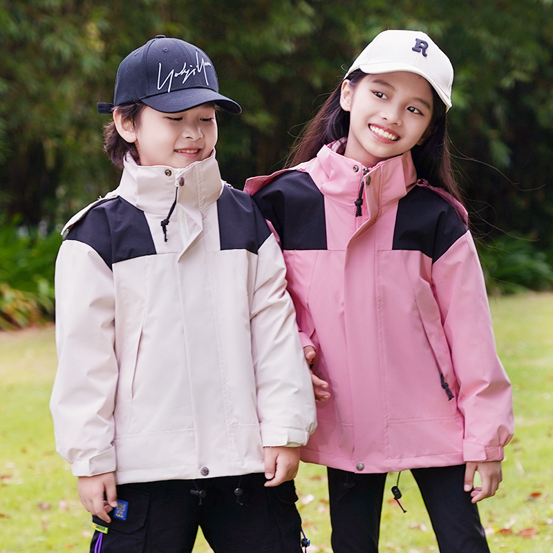 Children's Removable Warm Jacket Ski Suit Big Children's Group Suit Boys and Girls Three-in-One Russo Wholesale