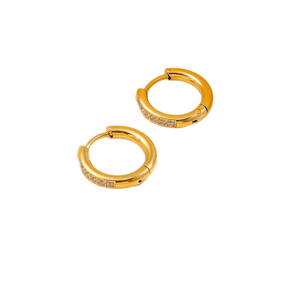 minimalist Titanium Light Luxury Diamond-studded Hoop For Women, High-end Stainless Steel Ring Jewelry Accessories_voghion.com