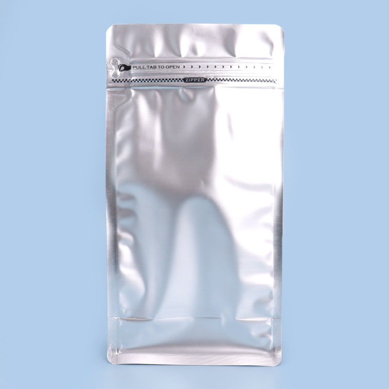 Bolsa de embalaje de granos de café, bolsa de sellado de ocho lados de papel de aluminio, bolsa de té autosuficiente, comida para mascotas, bocadillos de frutas secas, bolsa de color con cremallera