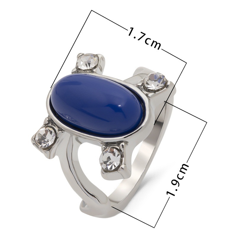 Cross-border hot-selling fashion accessories European and American jewelry surrounding creative Sapphire Elena ring