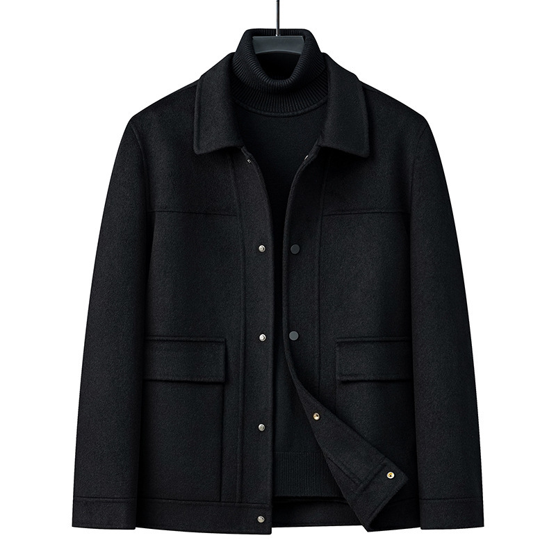 Diseñador original de otoño y invierno para hombres clásicos de doble cara chaqueta de tween más grande para hombres chaqueta de negocios con solapa