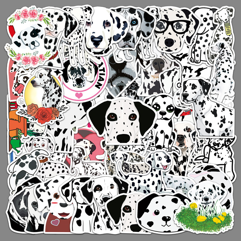 50 pcs Dalmatians Luggage Stickers Scooter Creative Waterproof Suitcase Computer Decorative Stickers Notebook