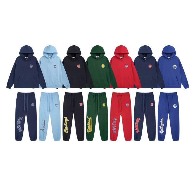 Eric Emanuel Basic Hooded Sweatshirt Retro High Street Hip-Hop Men's and Women's Sports Casual Fleece-Lined Leggings