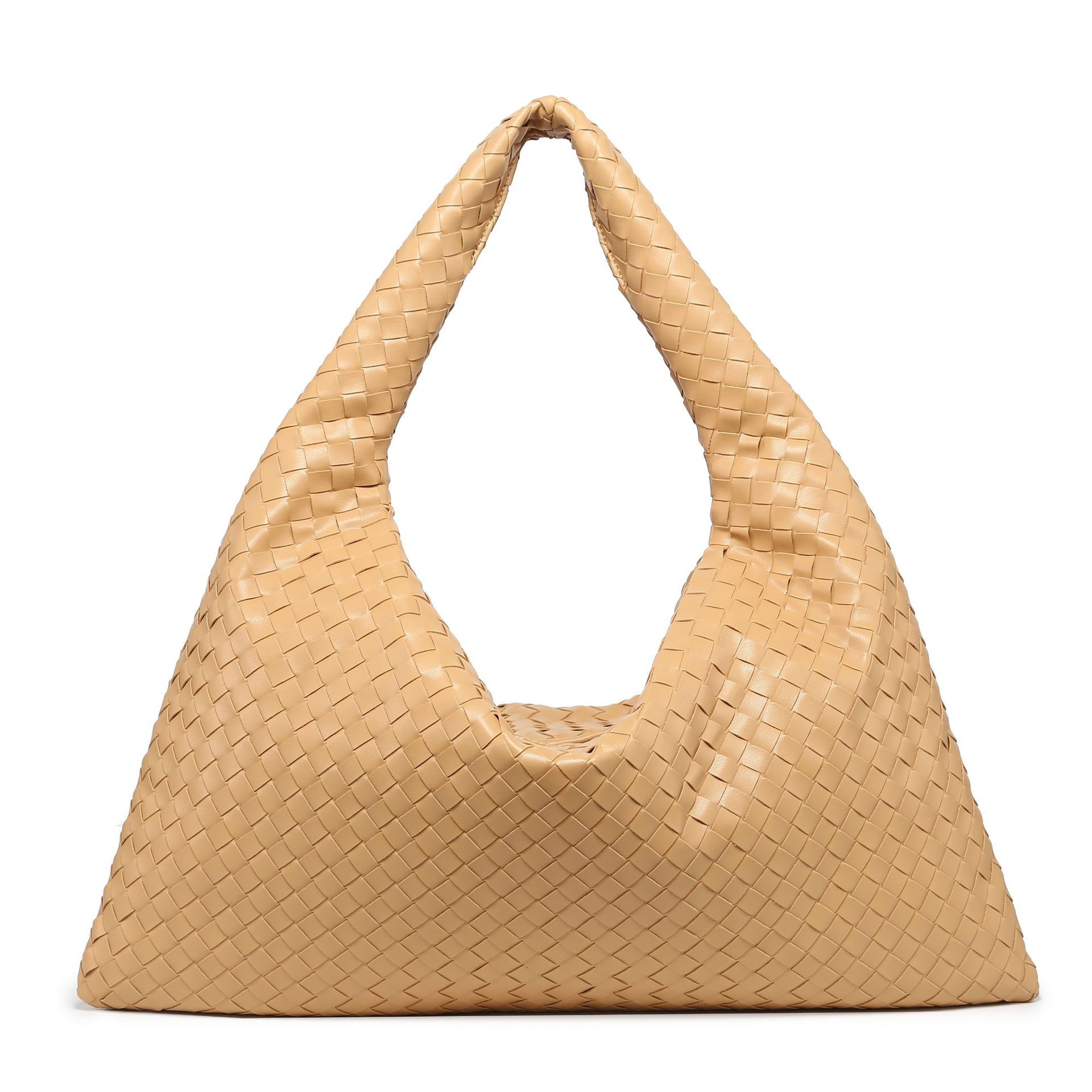 Handwoven Shoulder Bag For Women Large Capacity Solid Colour Style_voghion.com